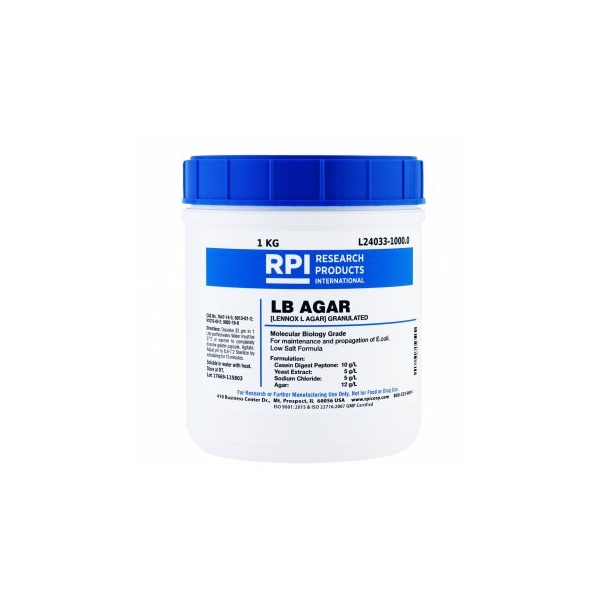 LB Agar, Low Salt Formula, Granulated, 1 KG